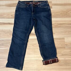 Carhartt Flannel Lined Women's Relaxed Fit Blue Jeans 16